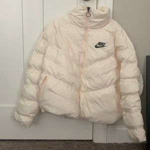 light cream nike puffer jacket